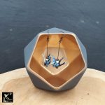 Boucles d'oreilles en origami - grues bleu ciel