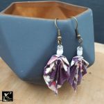 Boucles d'oreilles en origami violettes