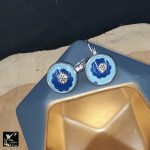 Boucles d'oreilles dormeuses - bleu ciel