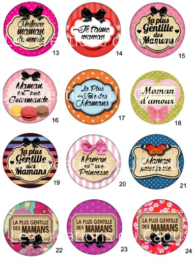 Images pour petits cadeaux maman : magnet, badge, miroir, porte-clés, marque-page