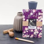 Carnet A6 - Sakura sur fond violet