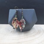 Boucles d'oreilles en origami - Palmes - Fleuri